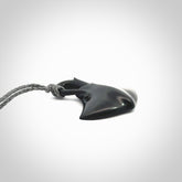 Hand carved black jade stingray pendant. Handmade by NZ Pacific from real black jade. Black Jade jewellery for sale online.